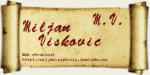 Miljan Višković vizit kartica